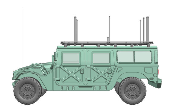 Vehicle Mounted Jammer standar militer dapat mengatur frekuensi sekutu saat frekuensi gangguan dari 20MHz hingga 6000MHz